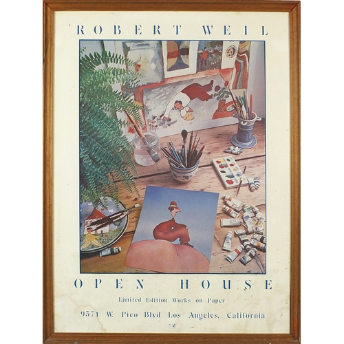 815 - Robert Weil Open House, California poster, framed and glazed, 61cm x 45.5cm excluding the frame