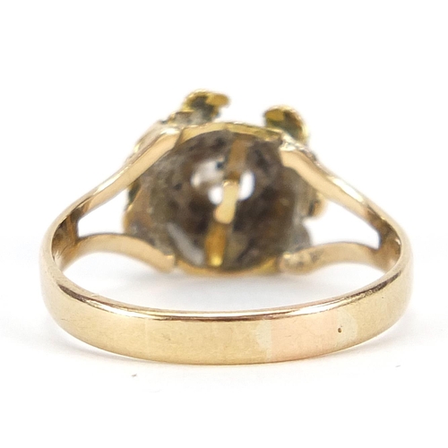 1964 - 9ct gold diamond ring, size M, 1.9g