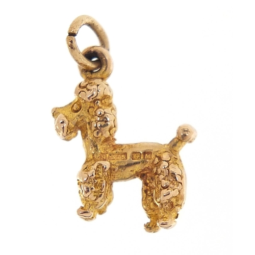 2008 - 9ct gold poodle charm, 1.1cm wide, 1.5g