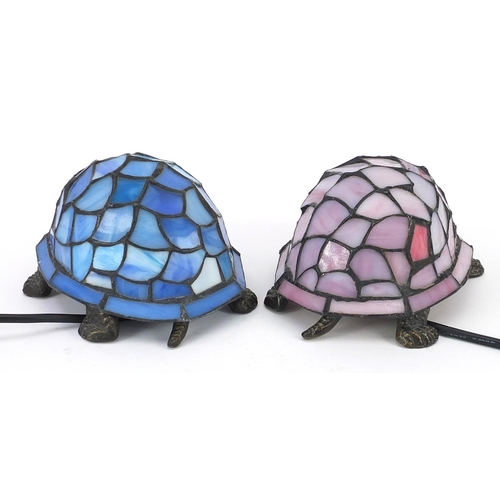 1361 - Two Tiffany style tortoise table lamps, 21cm in length