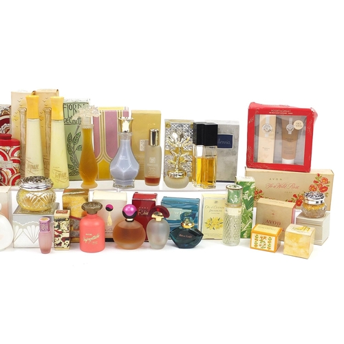 1157 - Collection of vintage perfume, bottles and Avon toiletries, some as new and some used including Mill... 