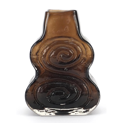 8 - Geoffrey Baxter for Whitefriars, glass cello vase in cinnamon, 17.5cm high