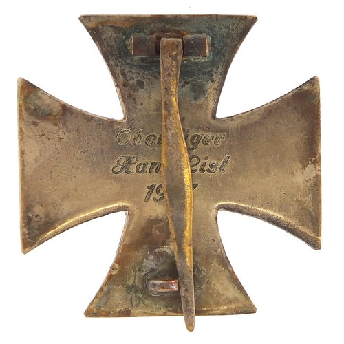 1545 - German military interest Iron Cross First Class, impressed Ober Jager Hans List 1917