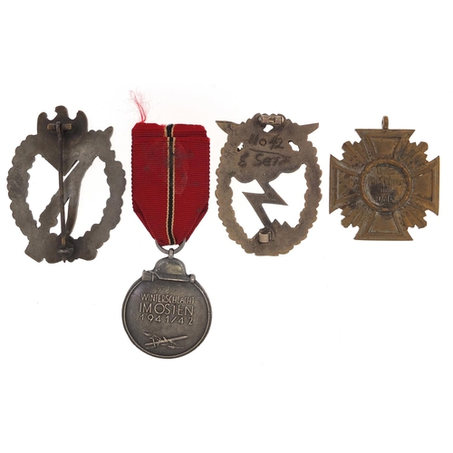 1550 - German military interest Infantry assault badge, Western Front medal and two others