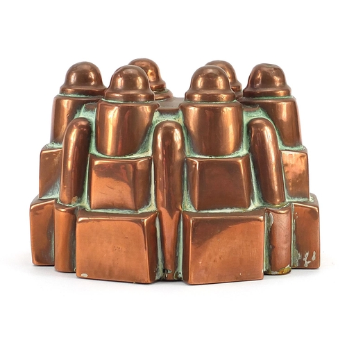 177 - Benham & Froud, Victorian copper jelly mould numbered 610, 11.5cm high