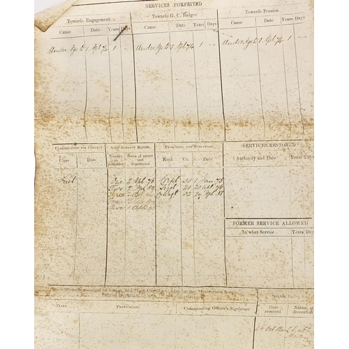 1595 - Victorian military interest Certificate of Service relating to William Rendell of The Royal Marines