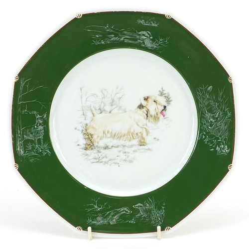 514 - Hermes porcelain Sealyham Terrier plate, 25cm in diameter