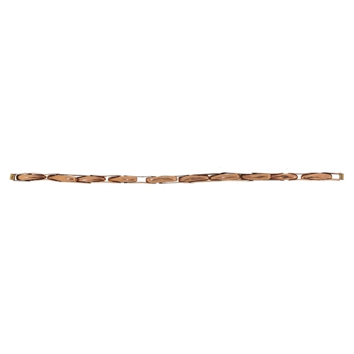 1954 - 9ct rose gold wristwatch strap, 13cm in length, 3.0g