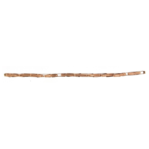 1954 - 9ct rose gold wristwatch strap, 13cm in length, 3.0g