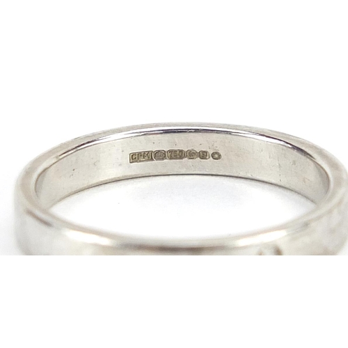 2059 - 18ct white gold diamond half eternity ring, size N, 3.8g