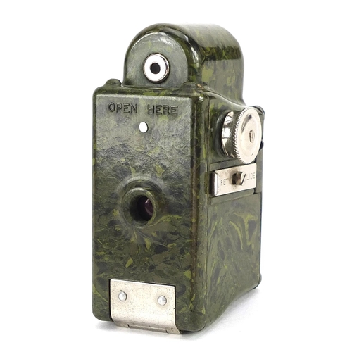 280 - Vintage green marbleised Coronet Midget spy camera