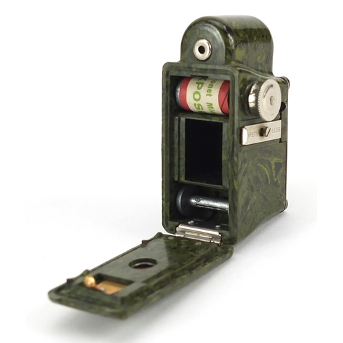 280 - Vintage green marbleised Coronet Midget spy camera