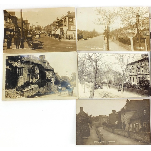 672 - Ten black and white photographic topographical postcards including St Mary's Road, Wrotham and Wickh... 