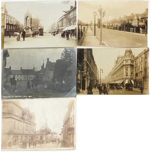 672 - Ten black and white photographic topographical postcards including St Mary's Road, Wrotham and Wickh... 