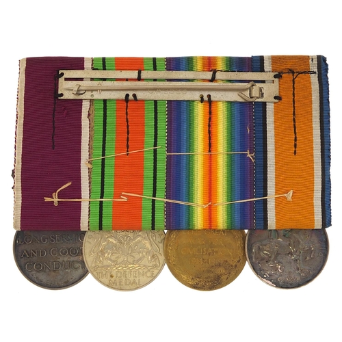 1579 - British military World War I four medal group and Regular Army Certificate of Service, the medal gro... 