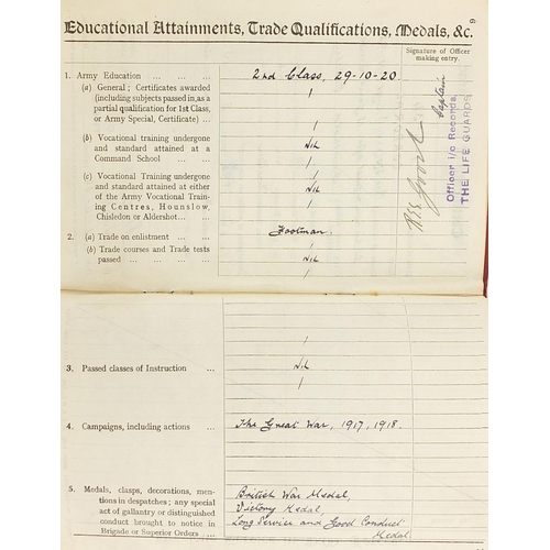 1579 - British military World War I four medal group and Regular Army Certificate of Service, the medal gro... 