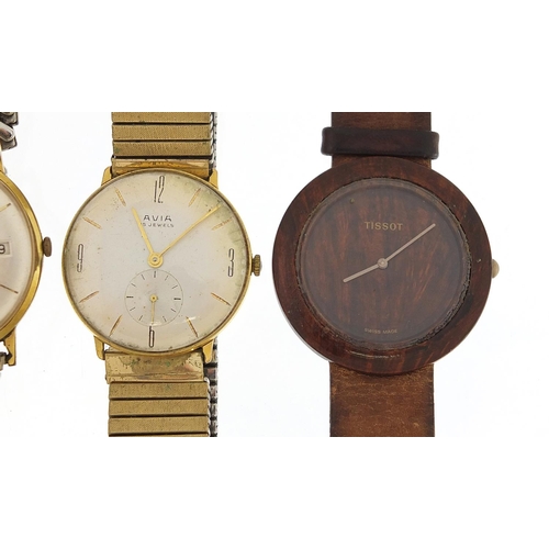 2188 - Five vintage gentlemen's wristwatches comprising Avia, Swiss Watch Corporation, Oris, Aristo and Tis... 