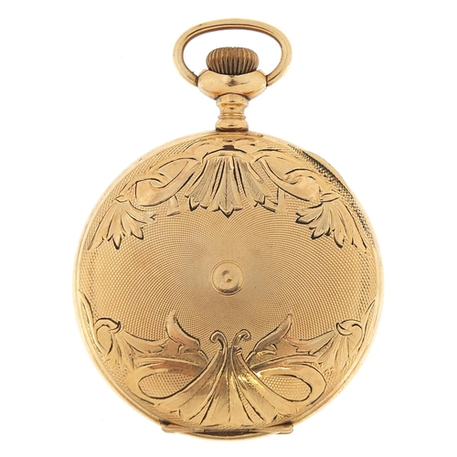 2101 - Waltham gold plated full hunter pocket watch, the movement numbered 14569714, 40mm in diameter