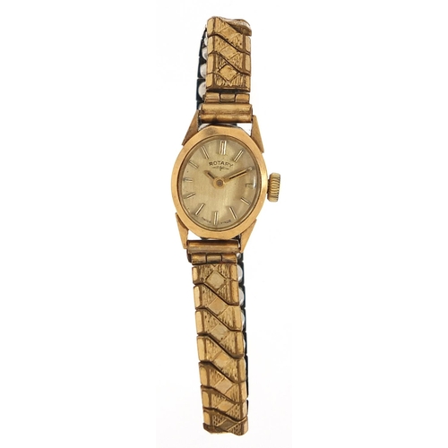 2155 - Rotary, 9ct gold ladies wristwatch, the case 14mm wide