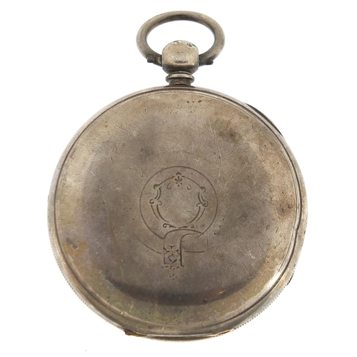 2096 - Joseph Blanchard, gentlemen's silver open face pocket watch, the fusee movement numbered 14585, 52mm... 