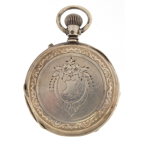 1784 - Longines, silver half hunter pocket watch, 40mm in diameter