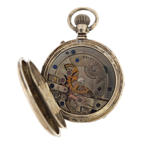 1784 - Longines, silver half hunter pocket watch, 40mm in diameter