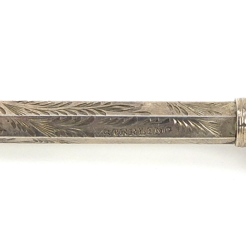 271 - Five antique and later silver propelling pencils including Yard-O-Led, the largest 11.5cm in length