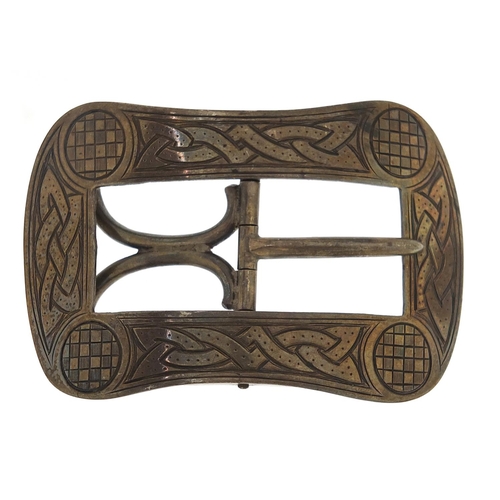 2294 - Robb Ballater, Scottish silver belt buckle, Edinburgh 1907, 6.5cm wide, 25.8g