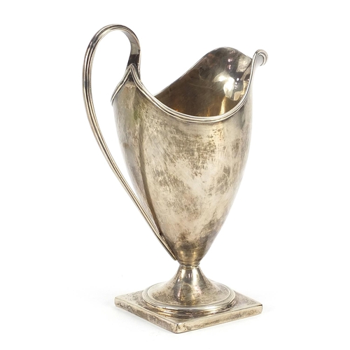 2254 - George III silver pedestal cream jug, I.B maker's mark London 1791, 14.5cm high, 120.0g