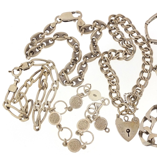 1903 - Nine silver bracelets, 96.6g