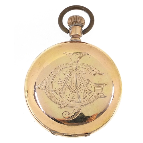 2068 - Elgin gold plated full hunter pocket watch, the movement numbered 15028339, 50mm in diameter