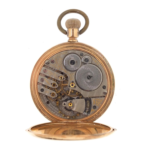 2068 - Elgin gold plated full hunter pocket watch, the movement numbered 15028339, 50mm in diameter