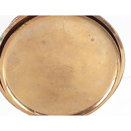 2068 - Elgin gold plated full hunter pocket watch, the movement numbered 15028339, 50mm in diameter