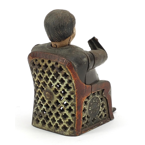 310 - 19th century American political interest cast iron Tammany Bank money box in the form of William Mag... 