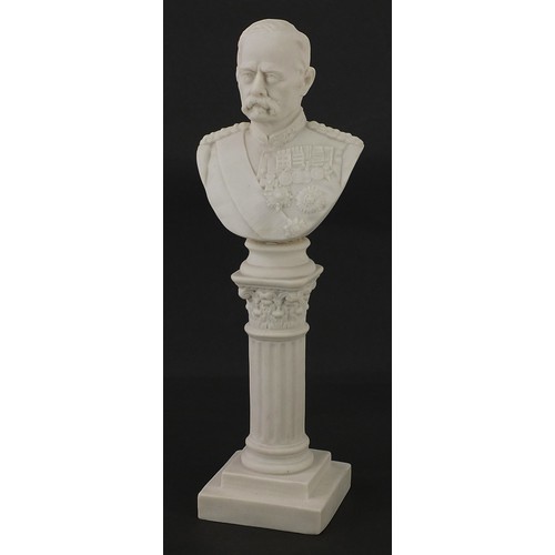 76 - W C Lawton, Victorian parian ware bust of Lord Roberts VC dated January 1900, 26cm high