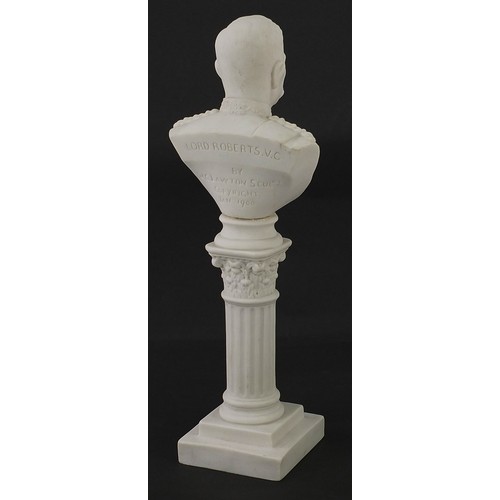 76 - W C Lawton, Victorian parian ware bust of Lord Roberts VC dated January 1900, 26cm high