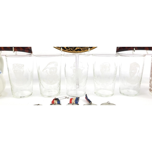 1257 - Commemorative collectables including glasses and mugs