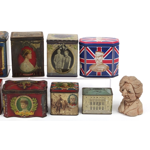 343 - Commemorative and advertising biscuit tins and collectables including Ridgeways Centenary commemorat... 