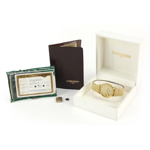 2119 - Longines, gentlemen's Longines wristwatch with date aperture with box and paperwork, 32mm in diamete... 