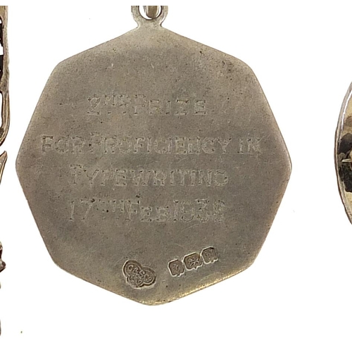 2127 - Silver brooches, pendants and Liberty ingot, the largest 7cm high, total 104.3g