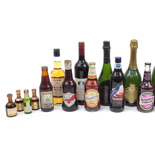 1336 - Collection of alcohol including Rousseaux Fresnet Champagne, 1996 Greenwich Meridian Bordeaux, Bisho... 