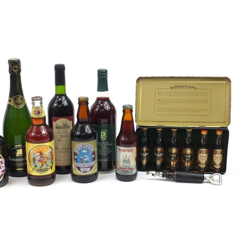 1336 - Collection of alcohol including Rousseaux Fresnet Champagne, 1996 Greenwich Meridian Bordeaux, Bisho... 