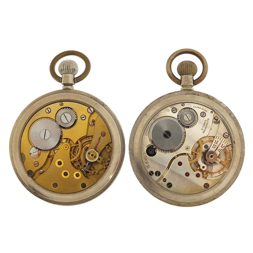 2176 - Two military interest open face pocket watches including Leonidas engraved G.S.T.P U2902 and G.S.T.P... 