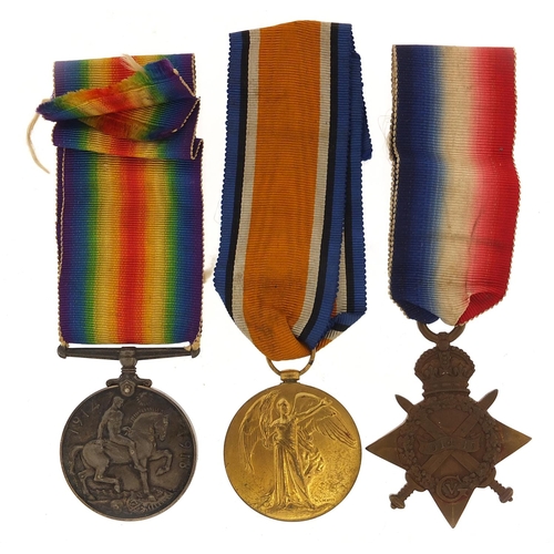 1528 - British military World War I medal trio awarded to M.3523 A.FRESHWATER.S.B.A.R.N