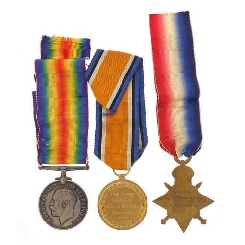 1528 - British military World War I medal trio awarded to M.3523 A.FRESHWATER.S.B.A.R.N