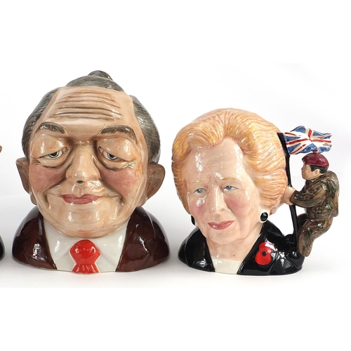 321 - Five political character Toby jugs, Royal Doulton and Bairstow Manor pottery including Toby Blair an... 