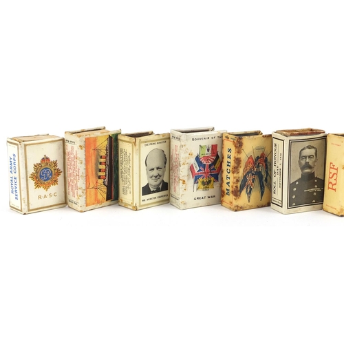 420 - Collection of twelve military and political commemorative matchbox covers including Souvenir of The ... 