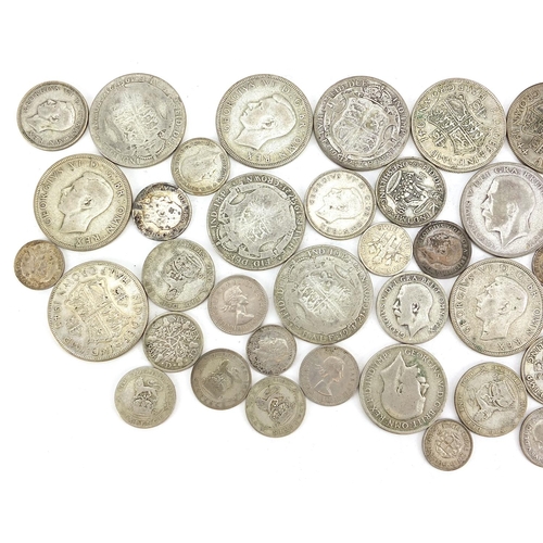 464 - British pre 1947 coinage including half crowns and sixpences