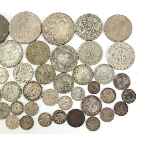 463 - Antique and later British coinage including 1935 Rocking Horse crown and Gothic florin