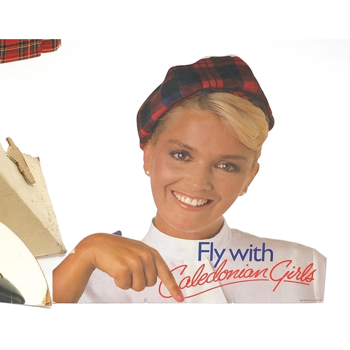 357 - Three aviation interest British Caledonian Airways girls cardboard cut outs, the largest 170cm high